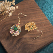 Exquisite floral enamel retro style earrings - Tiracisu