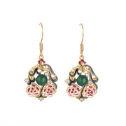 Exquisite floral enamel retro style earrings - Tiracisu