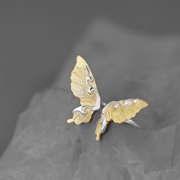 Exquisite Silver Butterfly Ring - Tiracisu