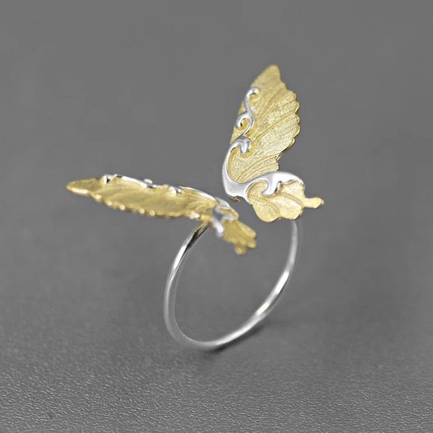 Exquisite Silver Butterfly Ring - Tiracisu