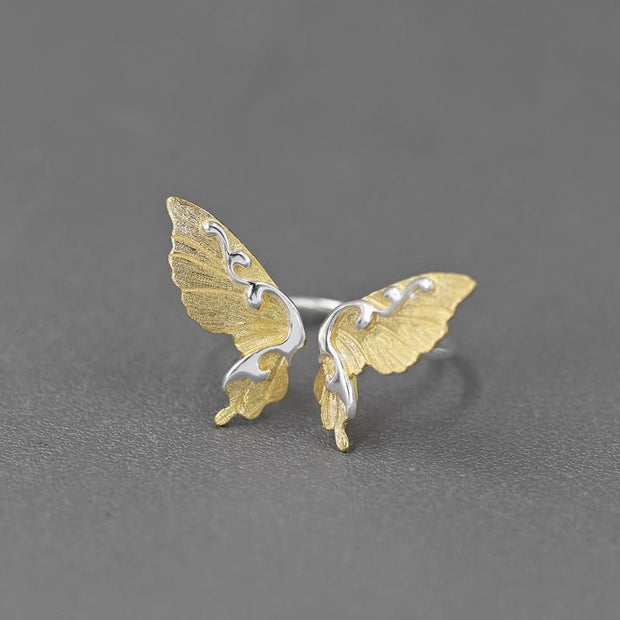 Exquisite Silver Butterfly Ring - Tiracisu