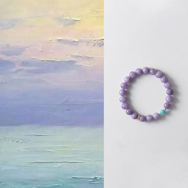 Purple and turquoise romantic combination bracelet - a fusion of nature and art