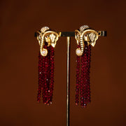 Gold Elephant Tassel Earrings - Tiracisu