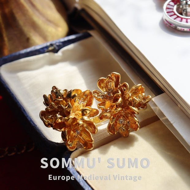 Golden Lotus Vintage Ring - European Medieval Style - Tiracisu