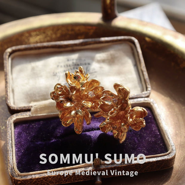 Golden Lotus Vintage Ring - European Medieval Style - Tiracisu