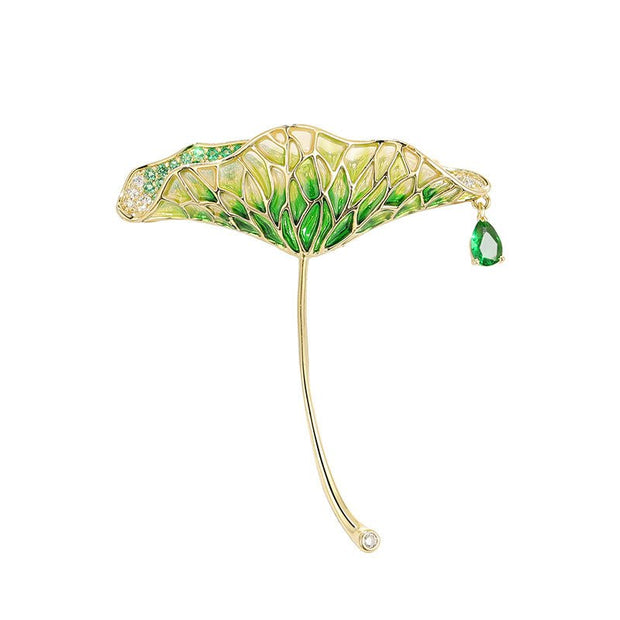 Green Leaf Fairy Lotus Leaf Brooch - Tiracisu