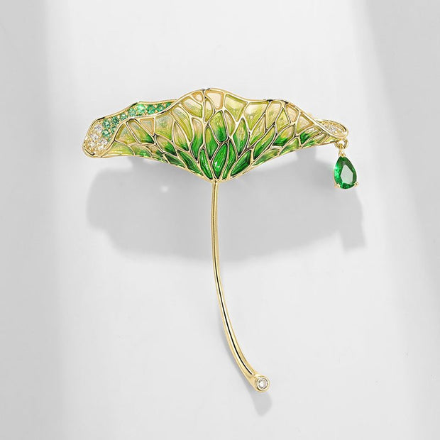 Green Leaf Fairy Lotus Leaf Brooch - Tiracisu