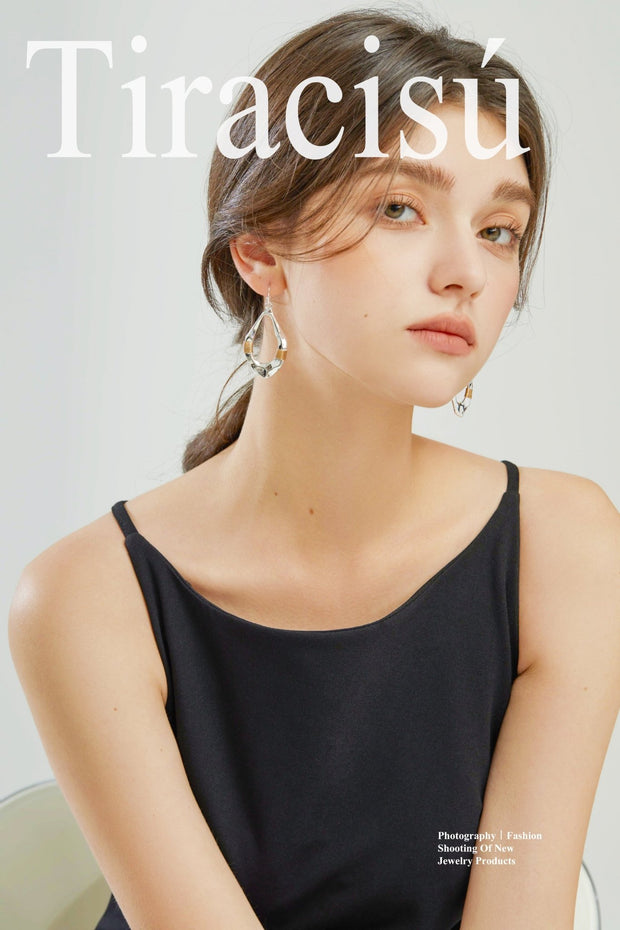 Minimalist Sparkling River Light Jewelry Set - Necklace and Earring Combination - Tiracisu