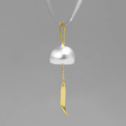 Modern Elegant Sterling Silver Summer Poetry Japanese Wind Chime Pendant Necklace - Tiracisu