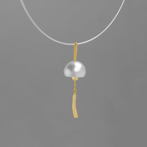 Modern Elegant Sterling Silver Summer Poetry Japanese Wind Chime Pendant Necklace - Tiracisu