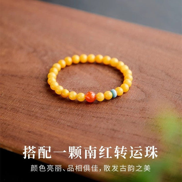 Natural Nanhong Yellow Beeswax Bracelet - Ancient Beauty - Tiracisu