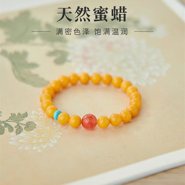 Natural Nanhong Yellow Beeswax Bracelet - Ancient Beauty - Tiracisu