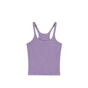 Purple camisole vest for women, sweet girl, inner wear and outer wear, beautiful back knitted short top