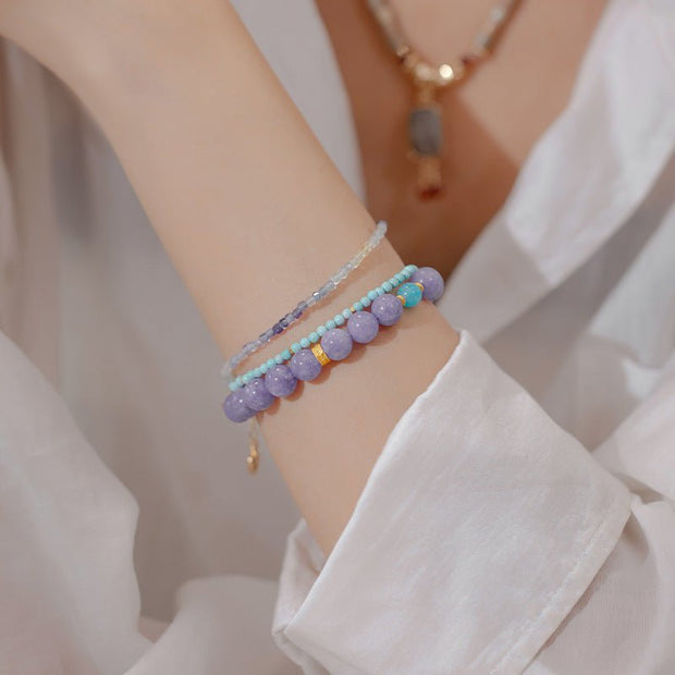 Purple and turquoise romantic combination bracelet - a fusion of nature and art - Tiracisu