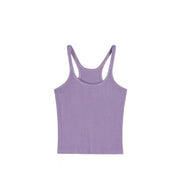 Purple camisole vest for women, sweet girl, inner wear and outer wear, beautiful back knitted short top - Tiracisu