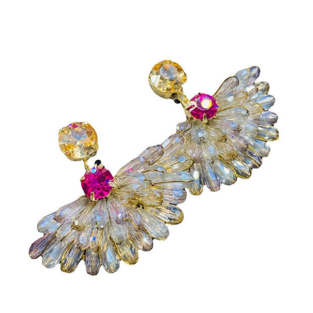 Sparkling Crystal Wing Design Earrings - Tiracisu