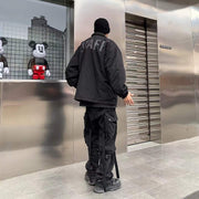S.view cracked reflective padded jacket autumn and winter street hip - hop loose lapel jacket - Tiracisu