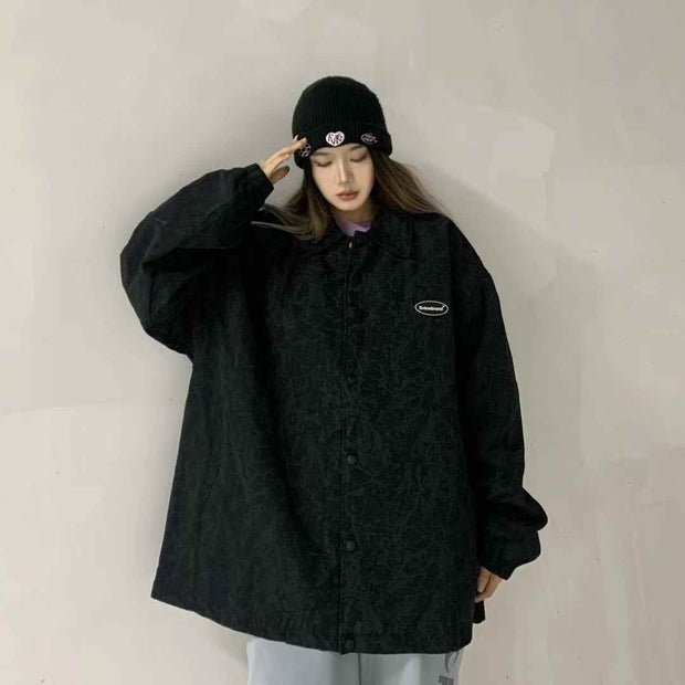 S.view cracked reflective padded jacket autumn and winter street hip - hop loose lapel jacket - Tiracisu